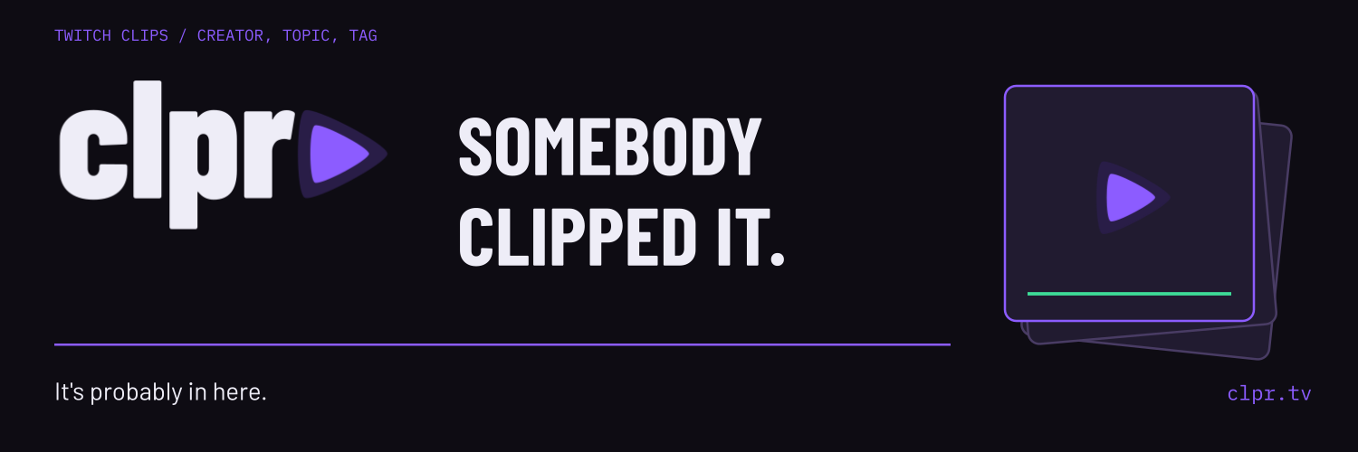 clpr: Somebody clipped it. Clip-stack artwork in purple on dark ink.