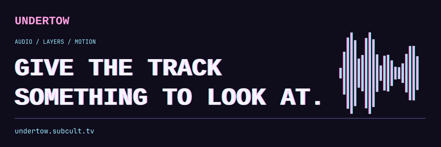 Undertow: Give the track something to look at. Pink and cyan waveform artwork.